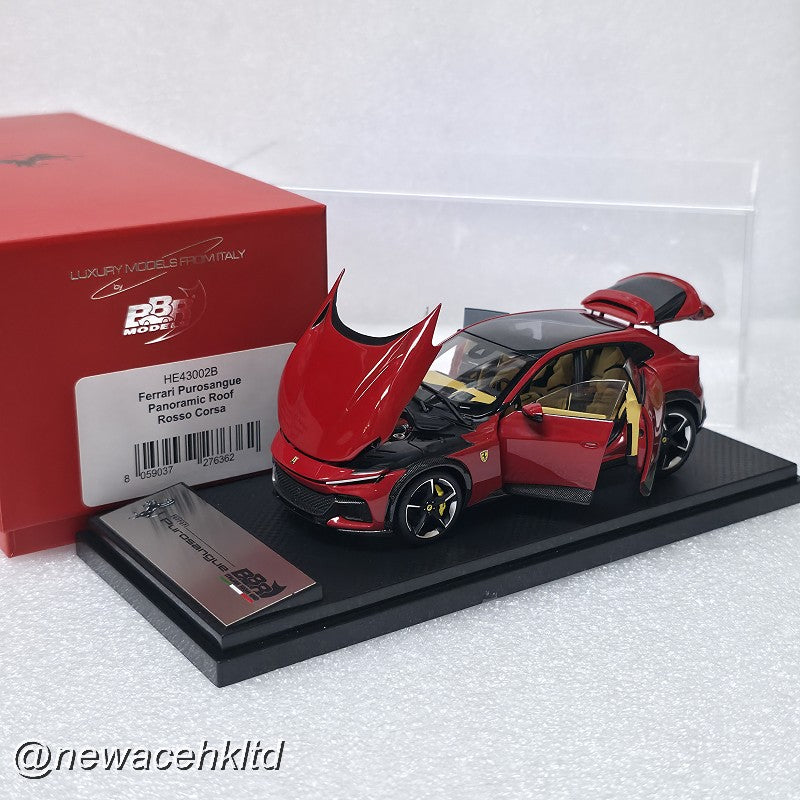 Ferrari Purosangue - Panoramic roof Rosso Corsa # BBR MODEL 1/43 #HE43002B