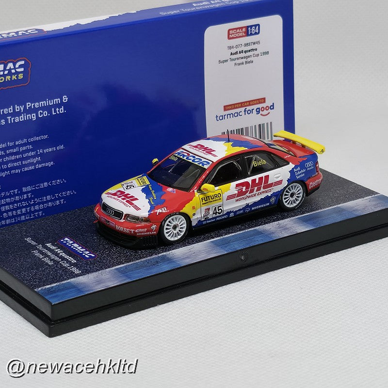 Audi A4 Quattro Super Tourenwagen Cup 1998 Frank Biela # TARMAC 1/64 #T64-077-98STW45
