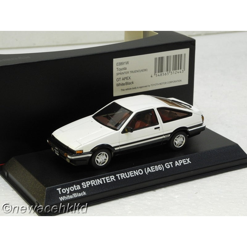 1/43 Kyosho Toyota Sprinter Trueno AE86 - White / Black [03891W]