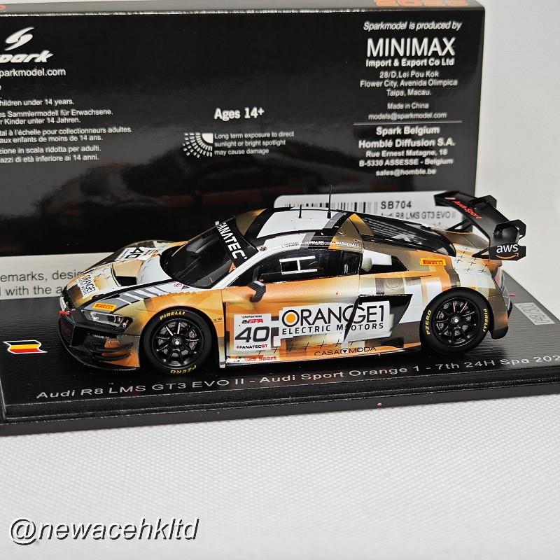 Audi R8 Lms Gt3 Evo Ii No.40 Audi Sport Orange 1 7Th 24H Spa 2023