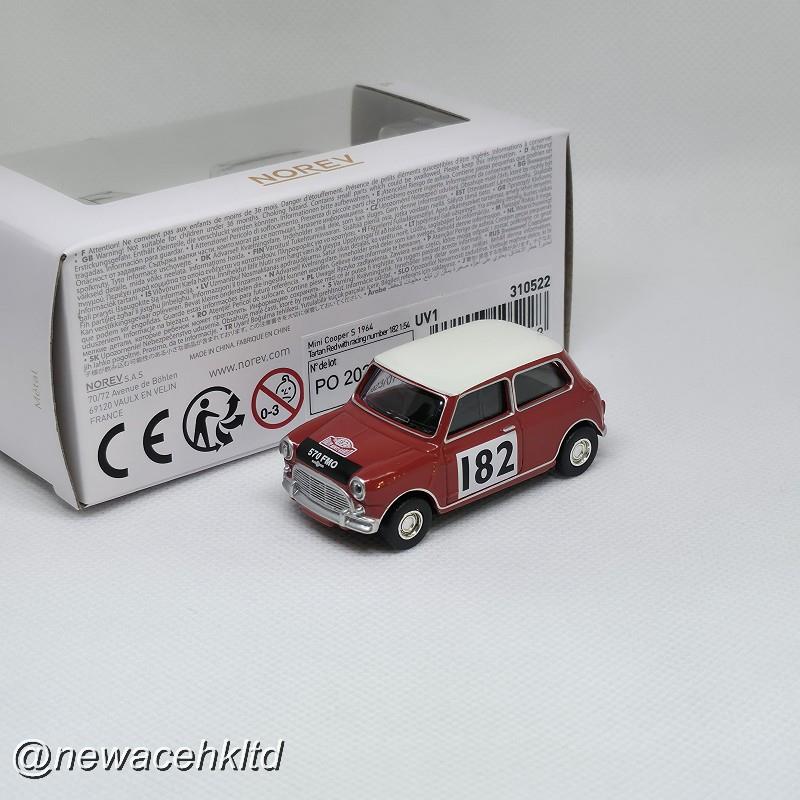 Mini Cooper S 1964 Tartan Red With Racing Number 182