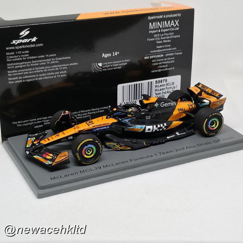 1/43 Spark Models McLaren MCL39 #81 F1 Team 2nd Abu Dhabi GP - Oscar Piastri (2025) [S9679]